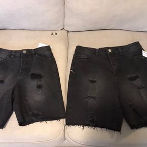 New With Tags Black Frayed Shorts